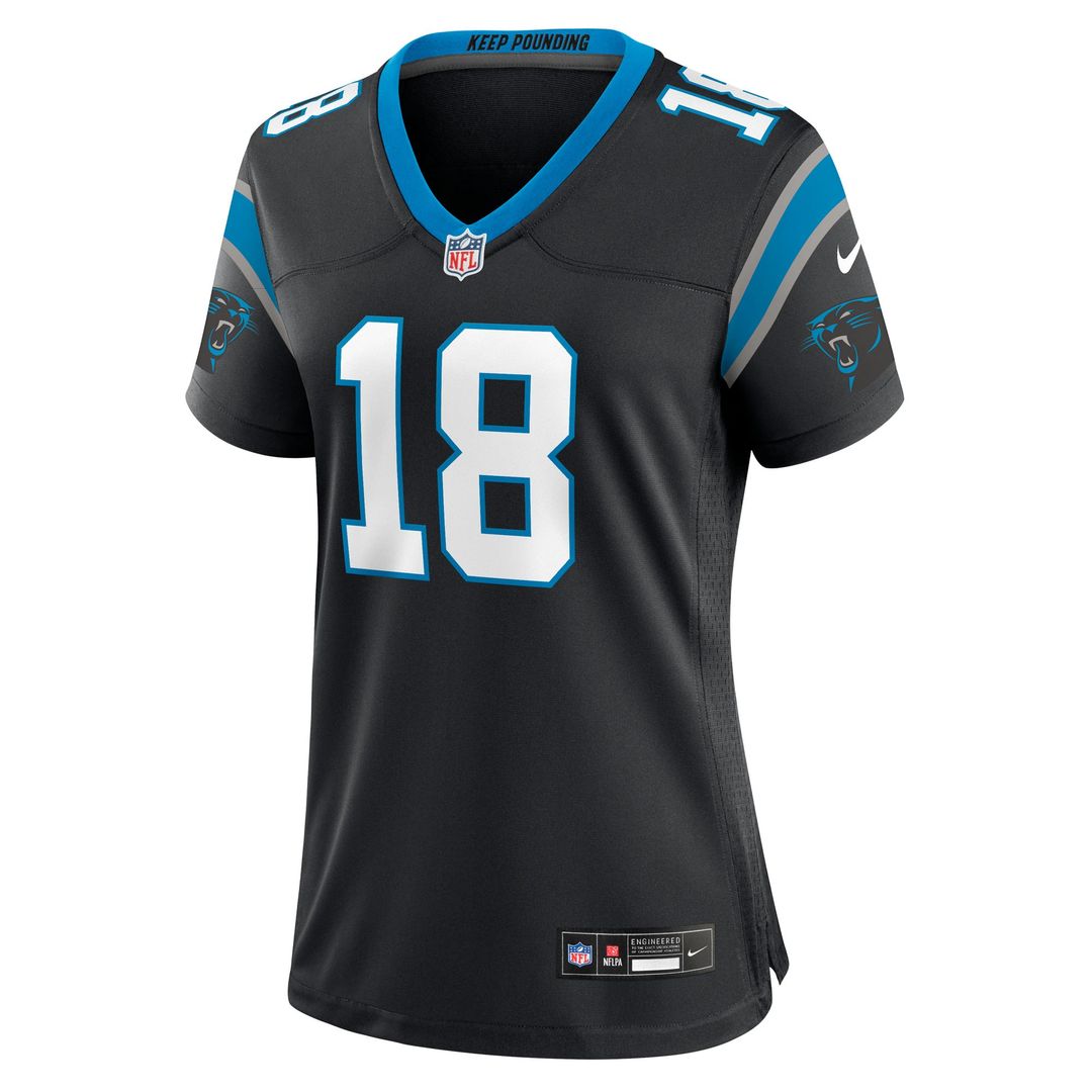 Jalen Coker Carolina Panthers Nike Women's Team Game Official Jersey -  Black
