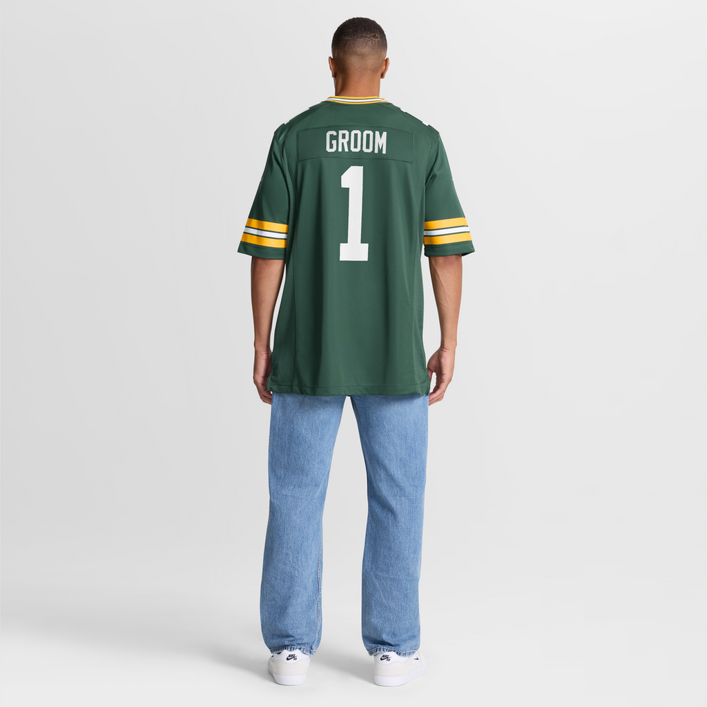 Number 1 Groom Green Bay Packers Nike Game Official Jersey - Green