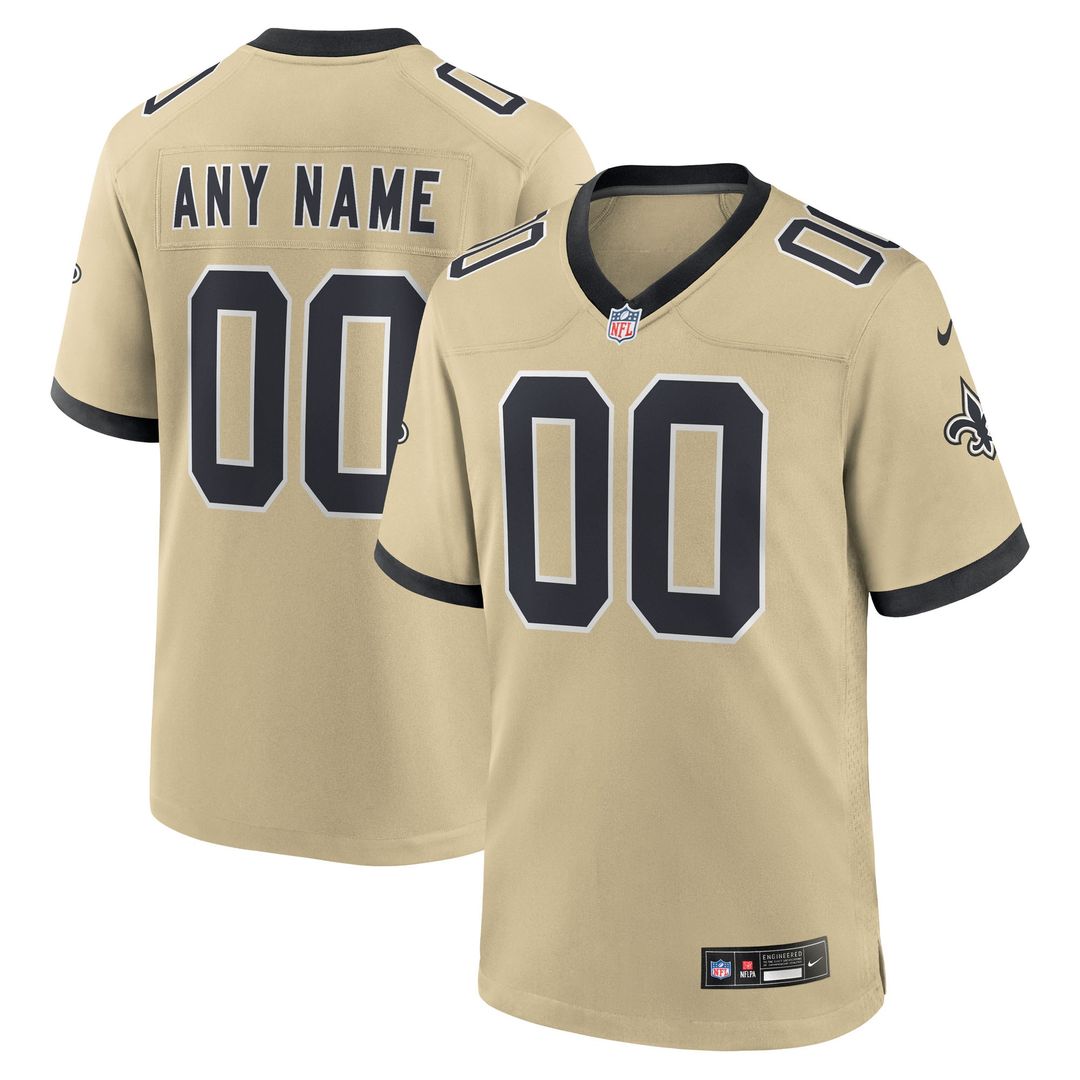 New Orleans Saints Nike Youth Gameday Golds Alternate Custom Game Official Jersey - Gold