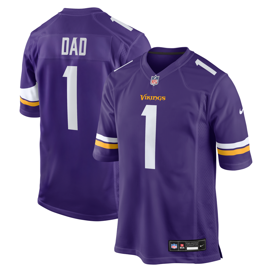 Number 1 Dad Minnesota Vikings Nike Game Official Jersey - Purple