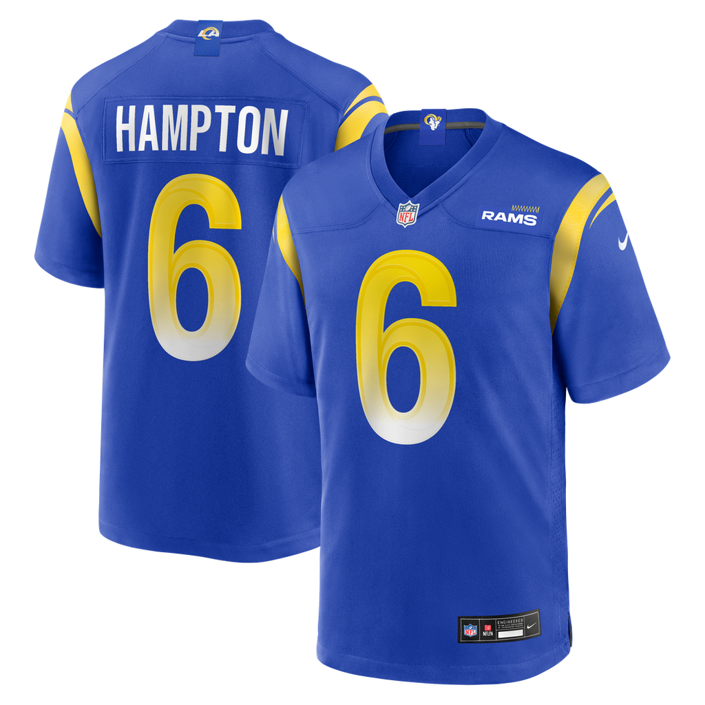 Nick Hampton Los Angeles Rams Nike Team Game Official Jersey -  Royal