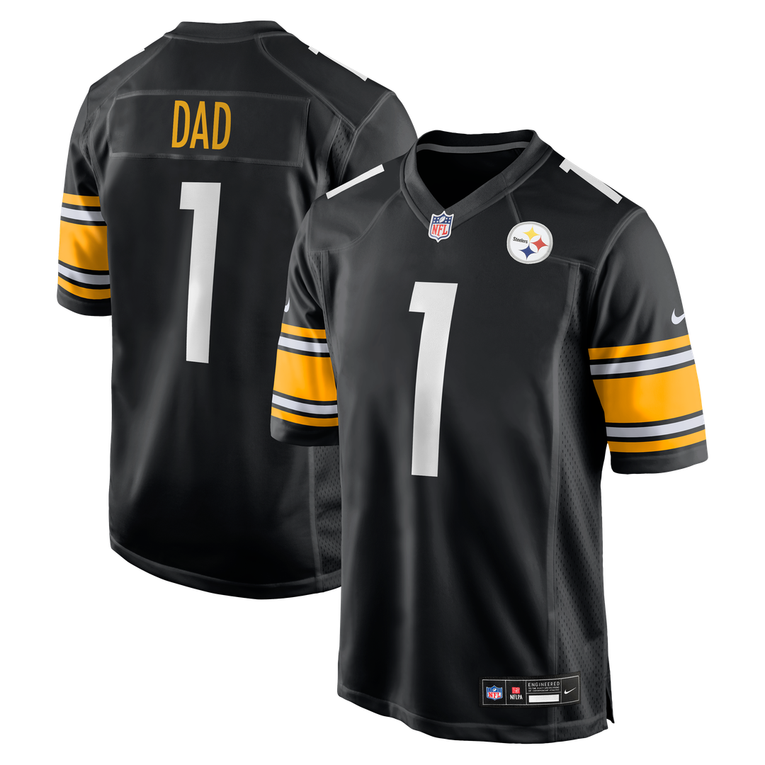 Number 1 Dad Pittsburgh Steelers Nike Game Official Jersey - Black