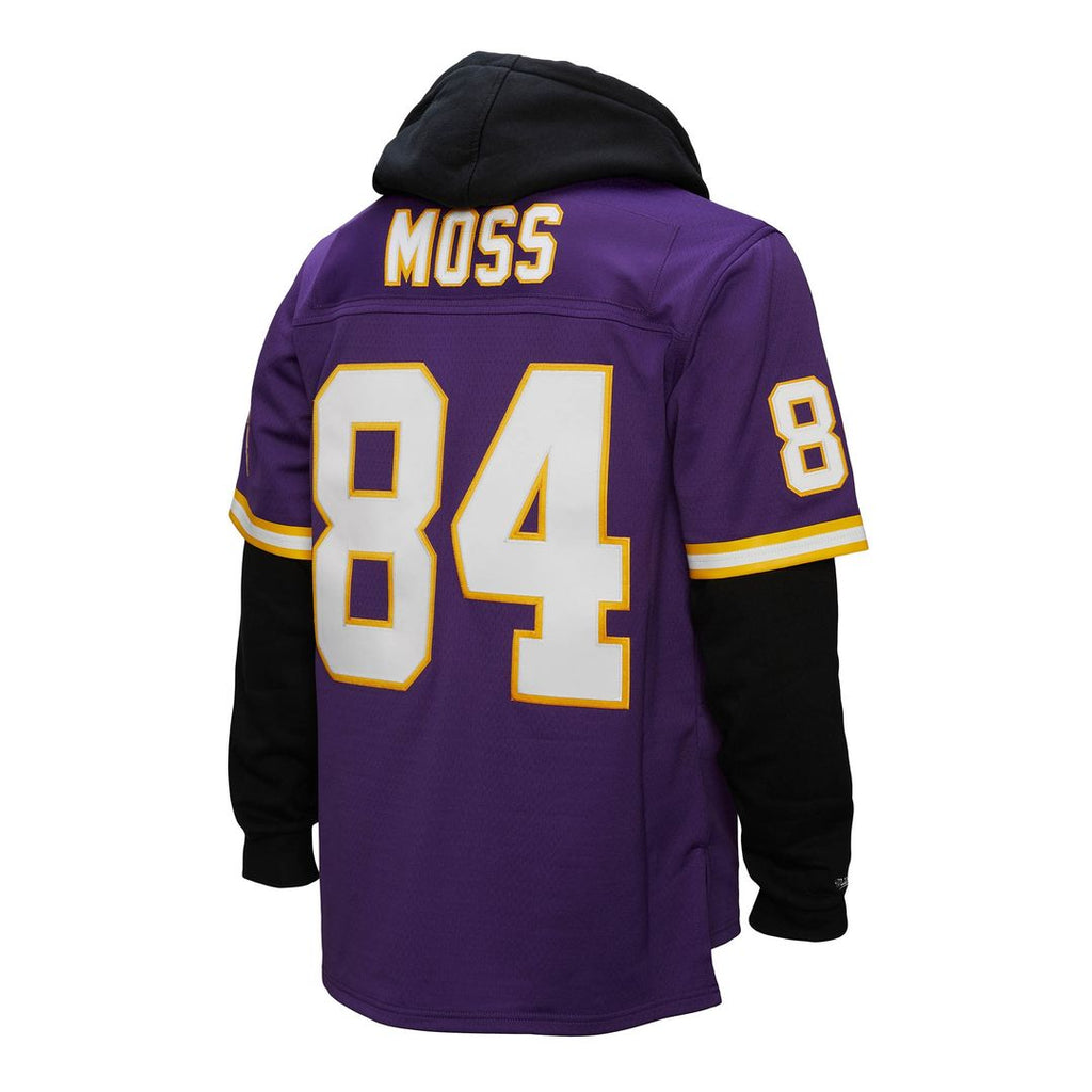 Randy Moss Minnesota Vikings Mitchell & Ness Player Name & Number Hoodie Legacy Official Jersey - Purple
