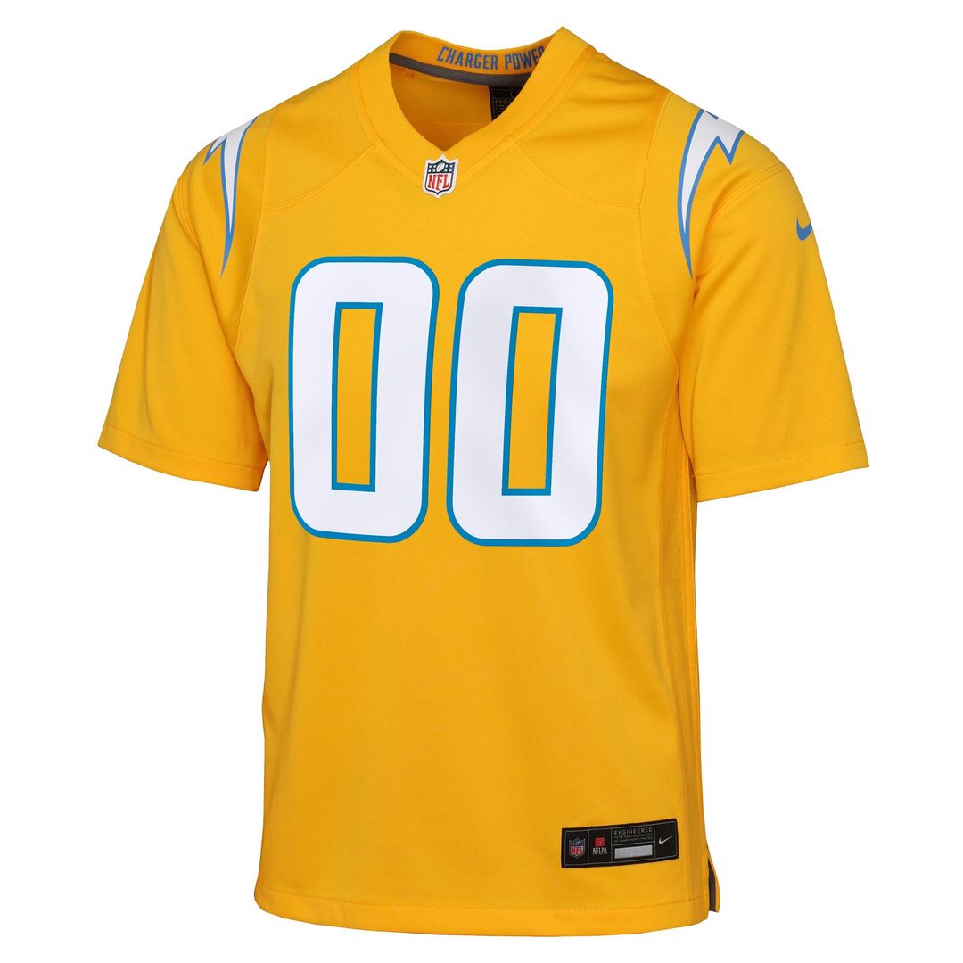 Los Angeles Chargers Nike Youth Alternate Charger Power Game Custom Official Jersey - Gold