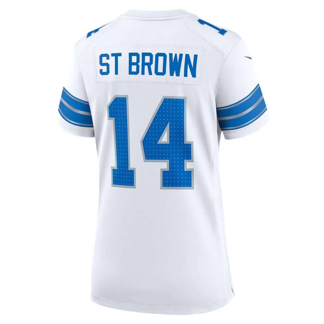 Amon-Ra St. Brown Detroit Lions Nike Women's White Game Official Jersey - White