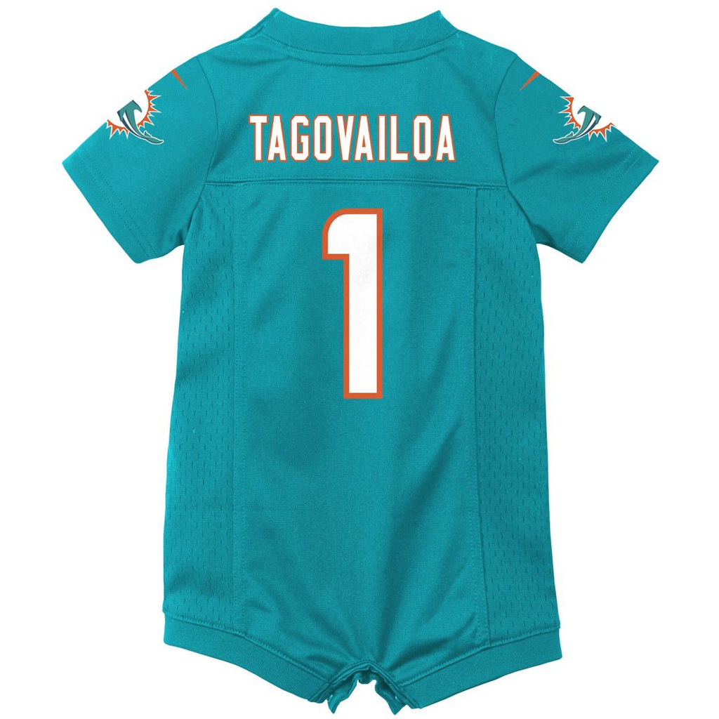 Tua Tagovailoa Miami Dolphins Nike Newborn & Infant Game Romper Official Jersey - Aqua