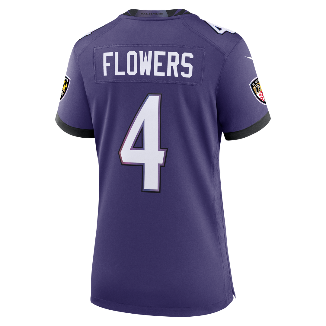 Zay Flowers Baltimore Ravens Nike Women's Alternate Game Official Jersey - Black