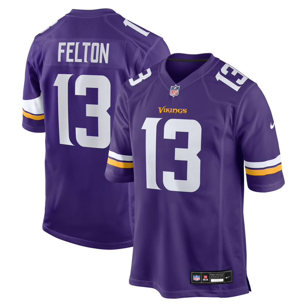 Tai Felton Minnesota Vikings Nike Team Game Official Jersey -  Purple