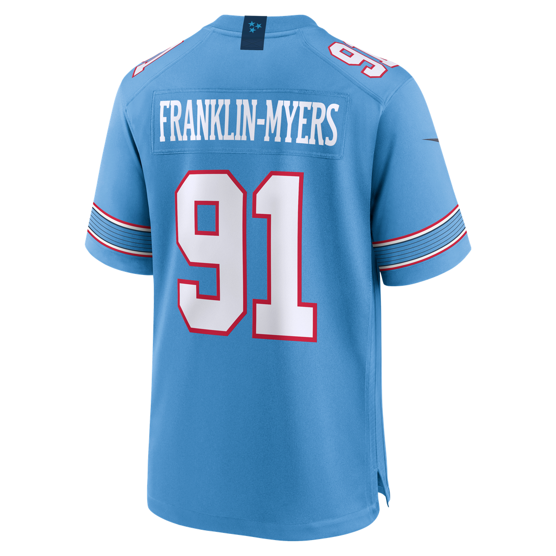 John Franklin-Myers Tennessee Titans Nike Team Game Official Jersey - Light Blue