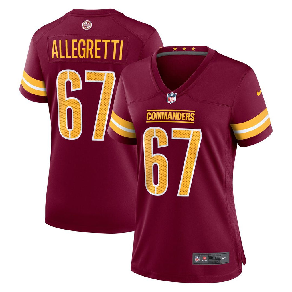 Nick Allegretti Washington Commanders Nike Women's Game Jersey - Burgundy
