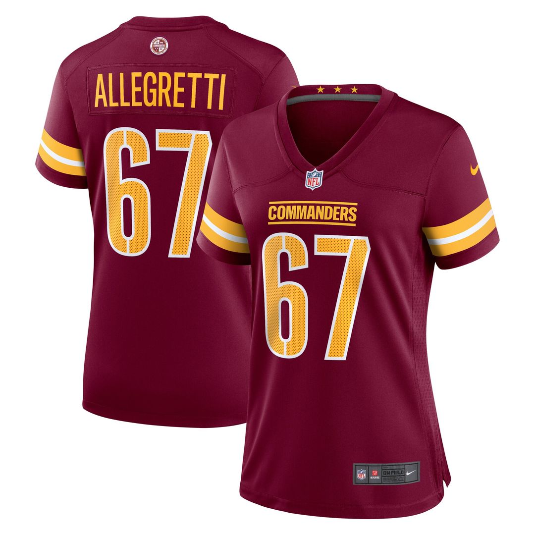 Nick Allegretti Washington Commanders Nike Women's Game Jersey - Burgundy