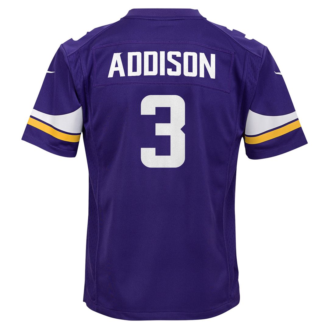 Jordan Addison Minnesota Vikings Nike Youth Game Jersey - Purple