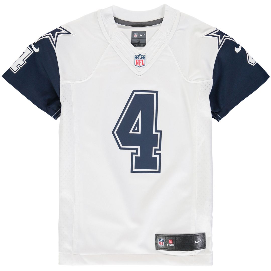 Dak Prescott Dallas Cowboys Nike Youth Color Rush Game Official Jersey - White