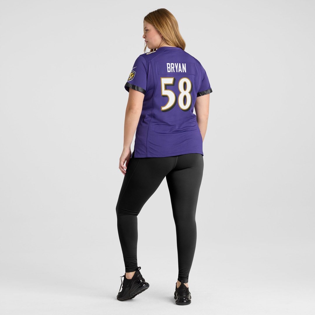 Taven Bryan Baltimore Ravens Nike Women's Team Game Official Jersey -  Purple