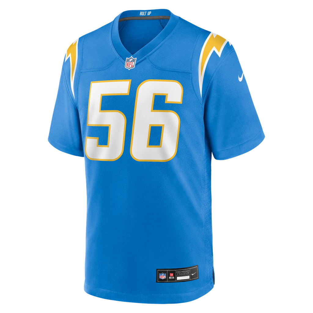 Kanai Mauga Los Angeles Chargers Nike Team Game Official Jersey -  Powder Blue