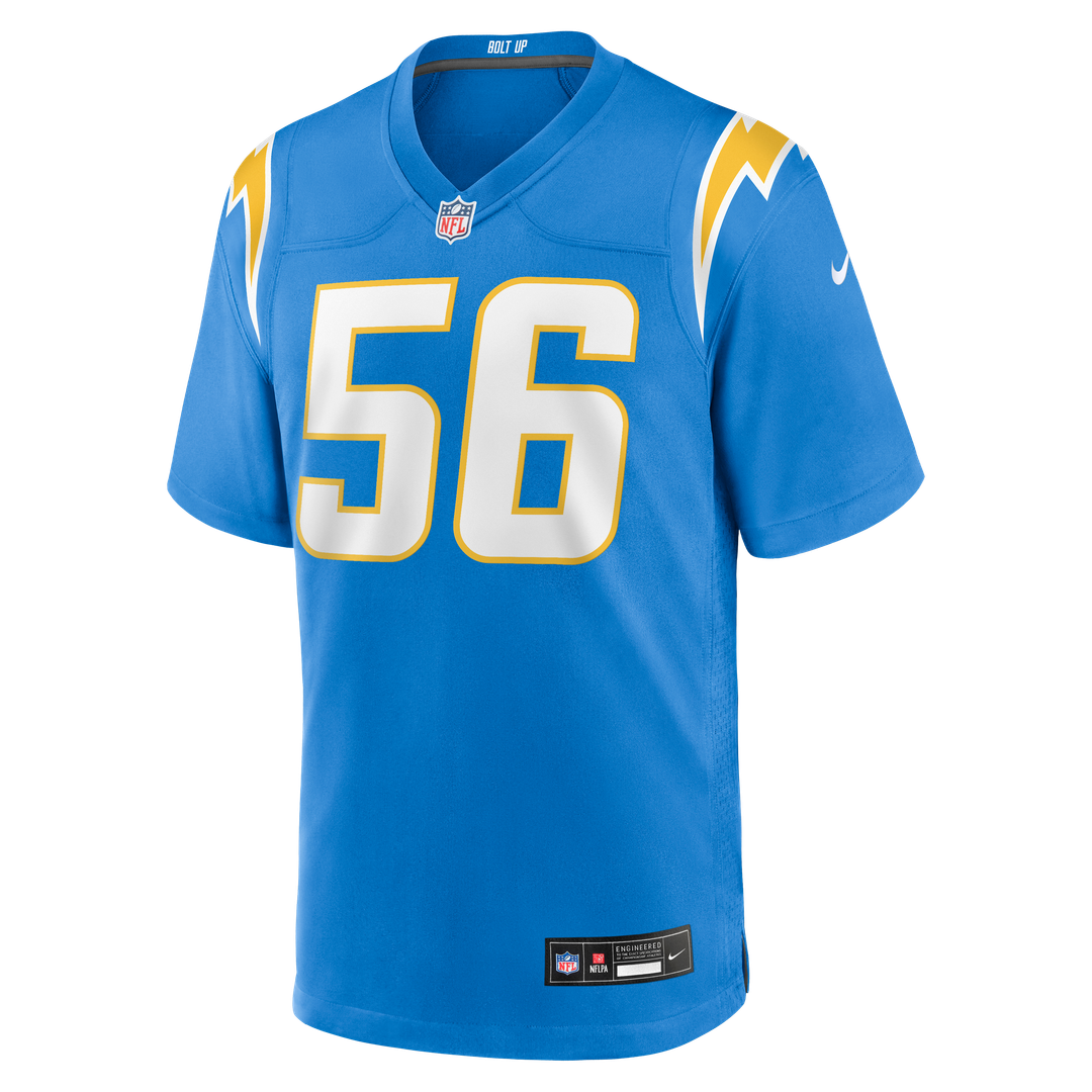 Kanai Mauga Los Angeles Chargers Nike Team Game Official Jersey -  Powder Blue