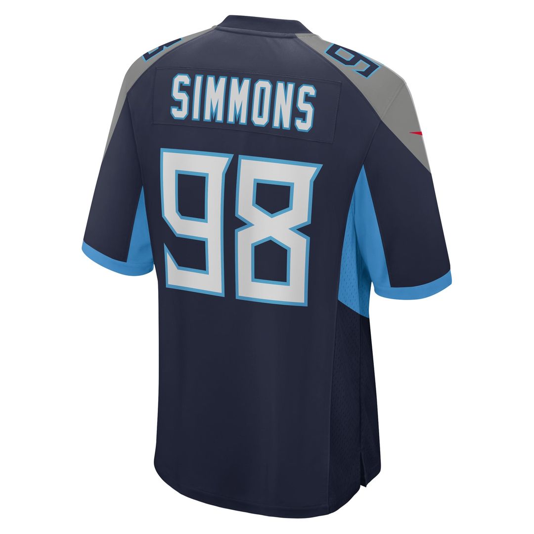 Jeffery Simmons Tennessee Titans Nike  Game Official Jersey -  Navy
