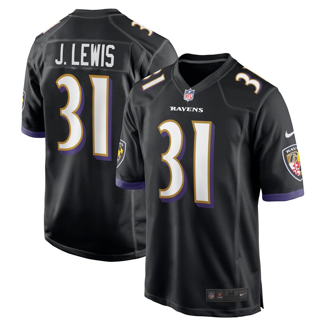 Jamal Lewis Baltimore Ravens Nike Retired Player Alternate Game Official Jersey - Black