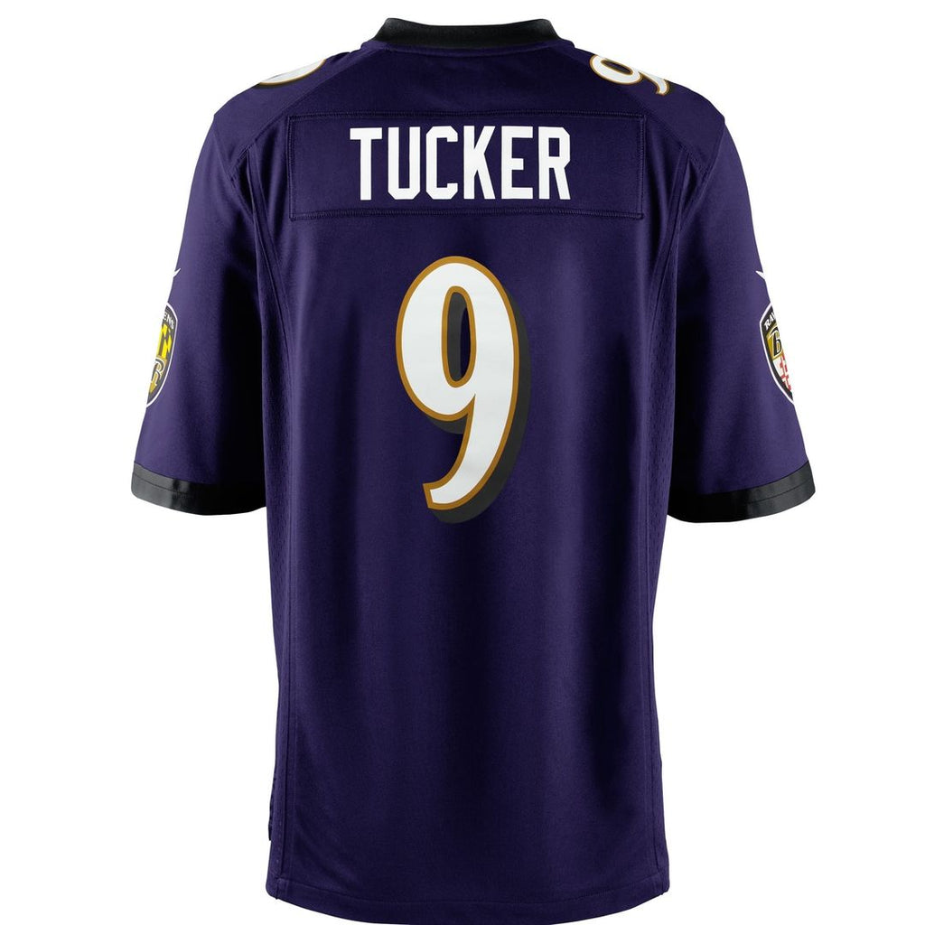 Justin Tucker Baltimore Ravens Nike Youth Game Official Jersey - Purple