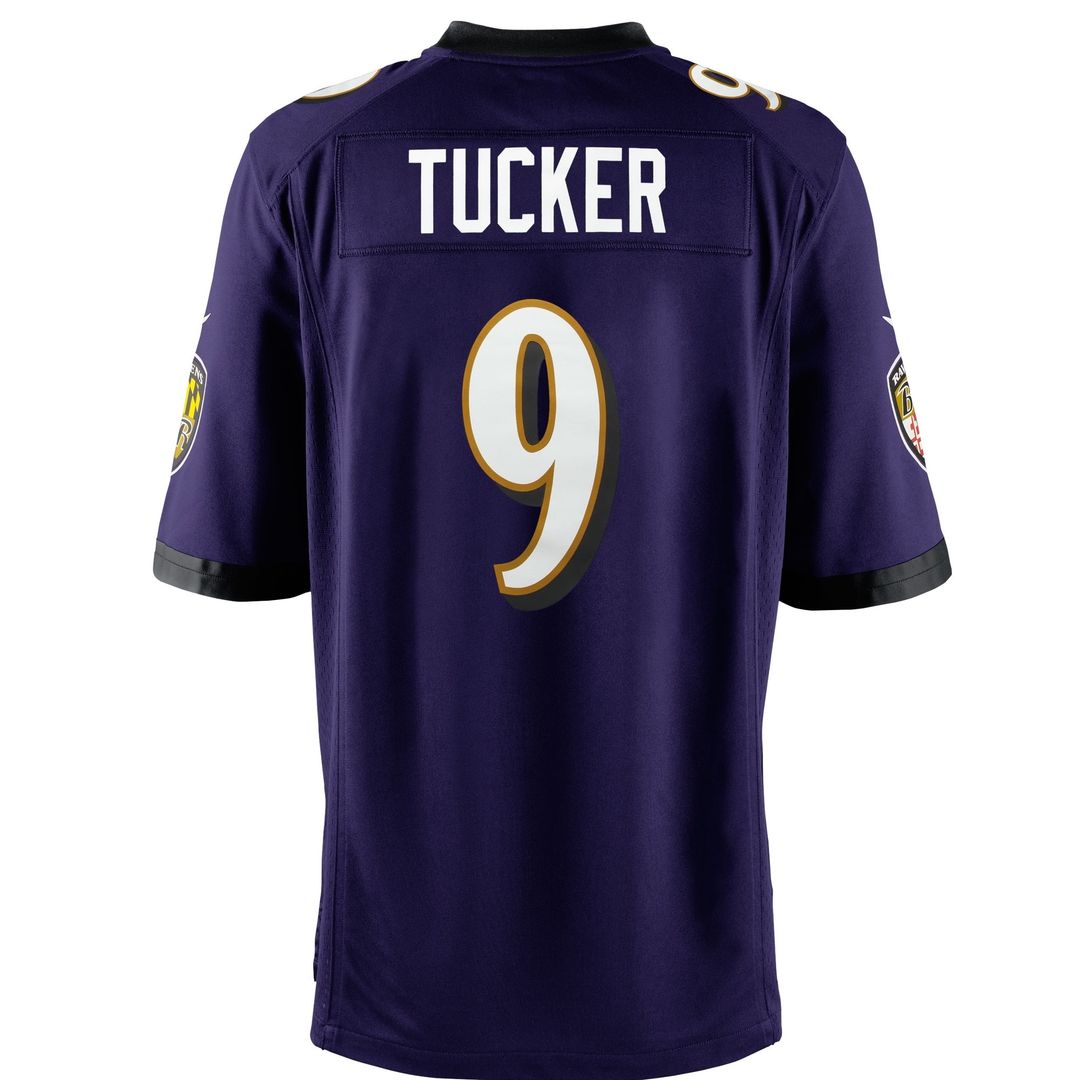 Justin Tucker Baltimore Ravens Nike Youth Game Official Jersey - Purple