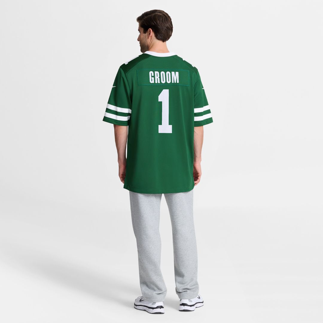 Number 1 Groom New York Jets Nike Game Official Jersey - Legacy Green