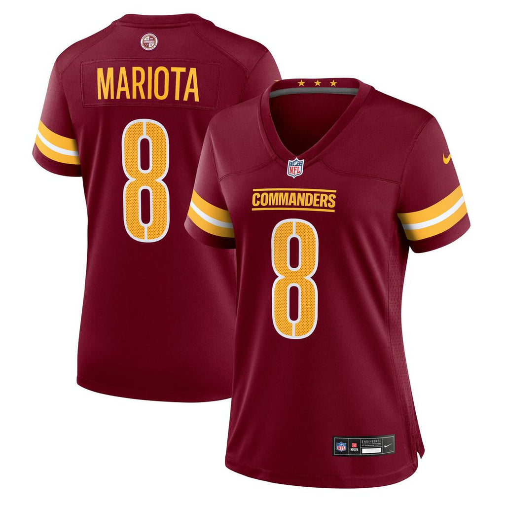 Marcus Mariota Washington Commanders Nike Women's Team Game Official Jersey -  Burgundy