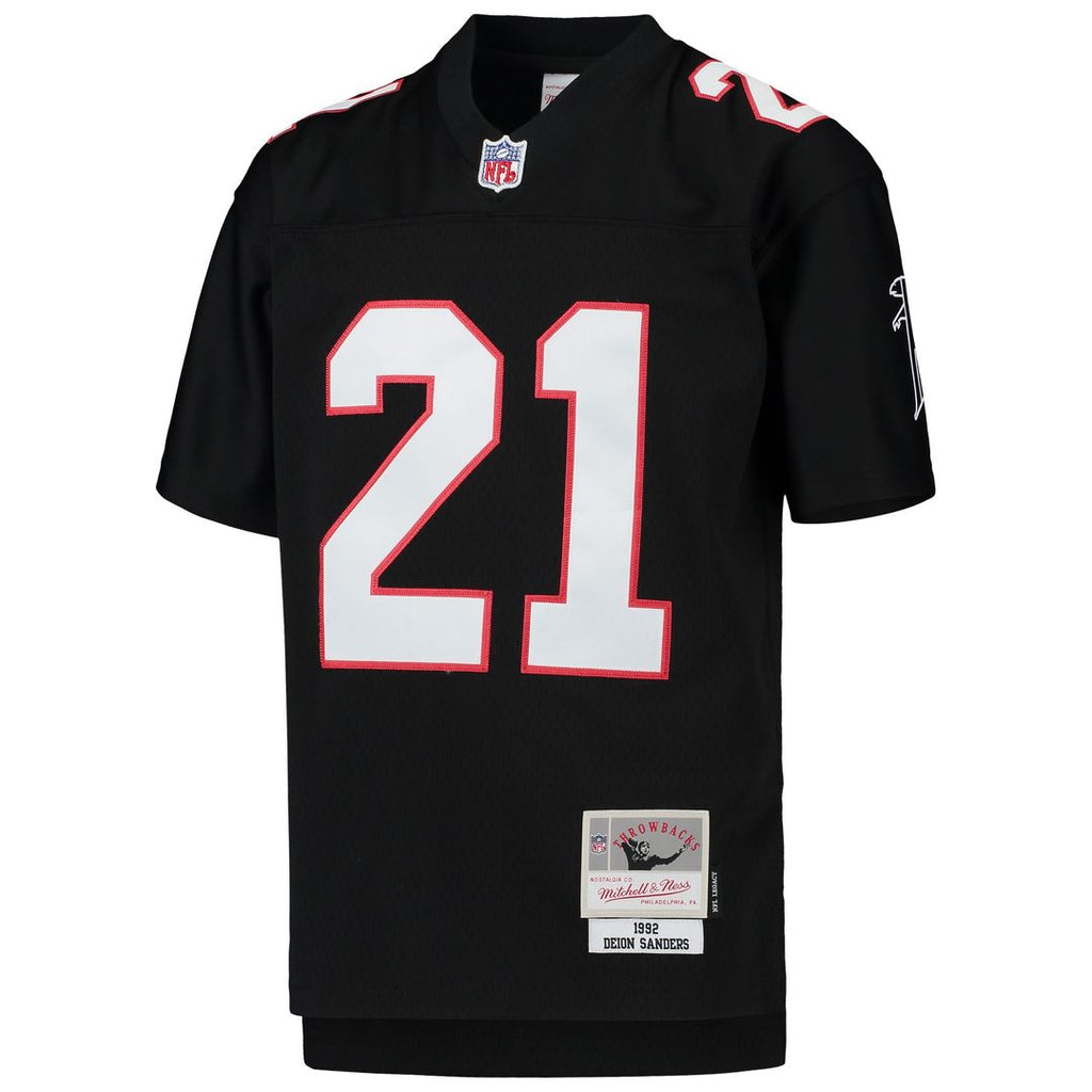 Deion Sanders Atlanta Falcons Mitchell & Ness Youth 1992 Legacy Retired Player Official Jersey - Black