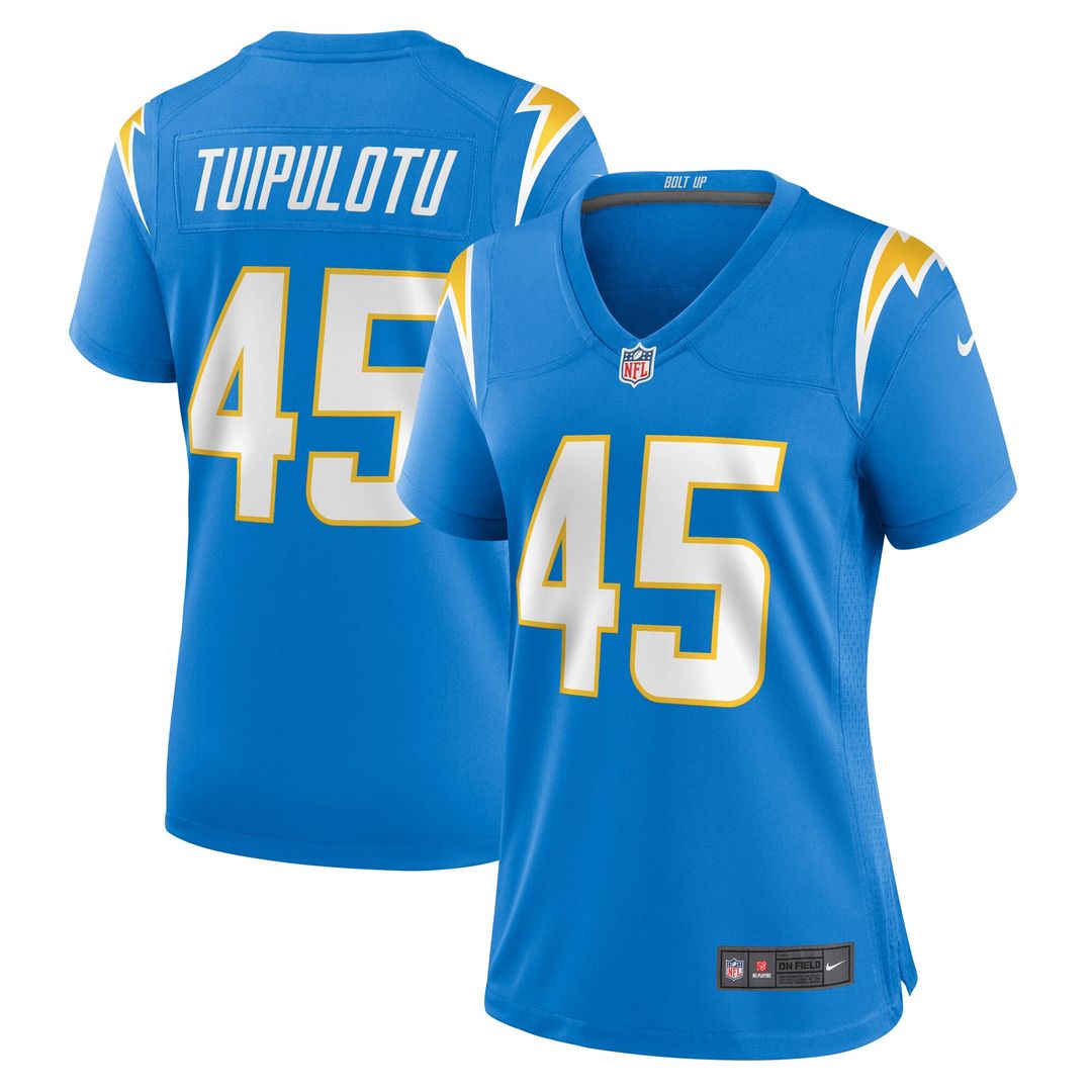 Tuli Tuipulotu Los Angeles Chargers Nike Women's Team Game Official Jersey - Powder Blue