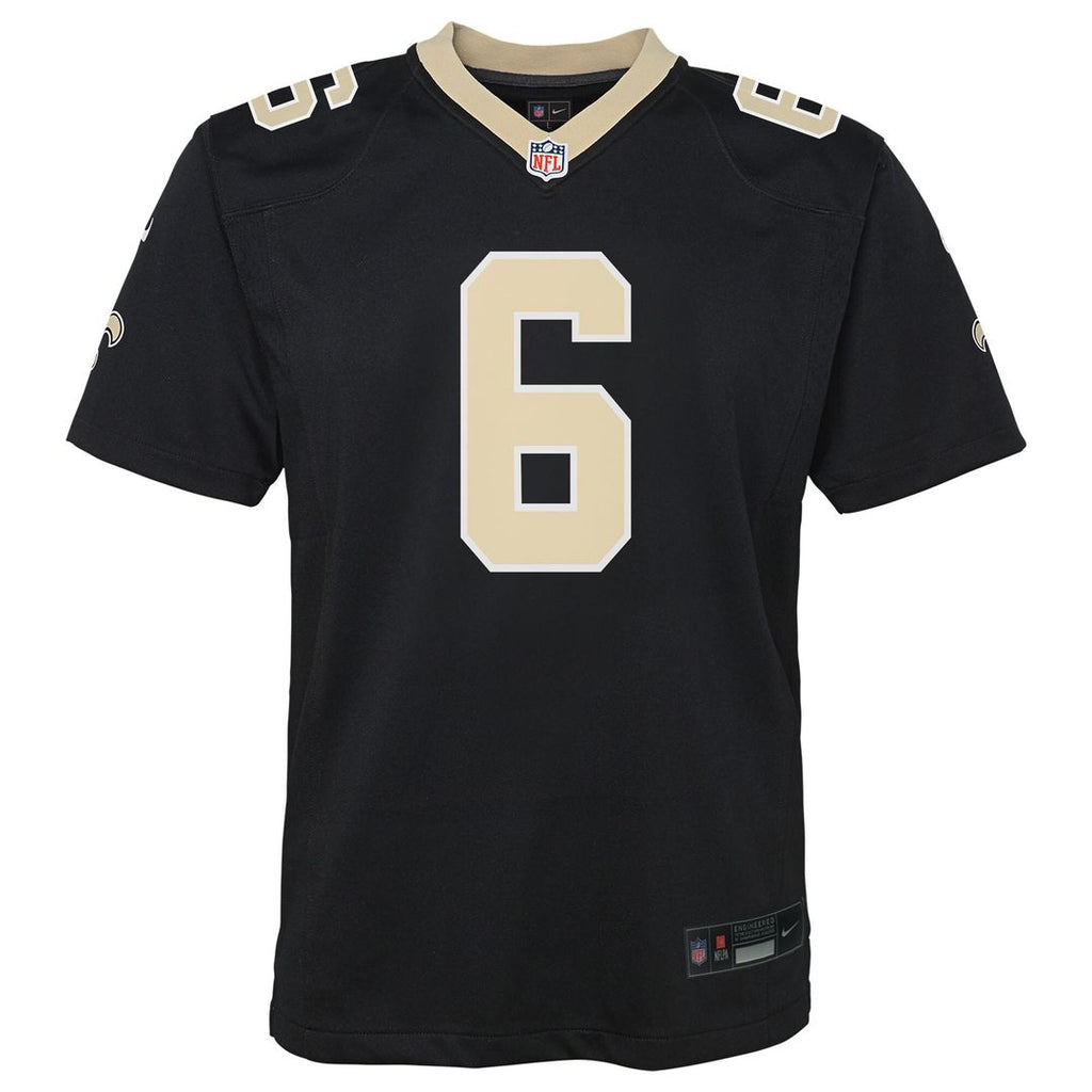 Tyler Shough New Orleans Saints Nike Youth Team Game Official Jersey - Black