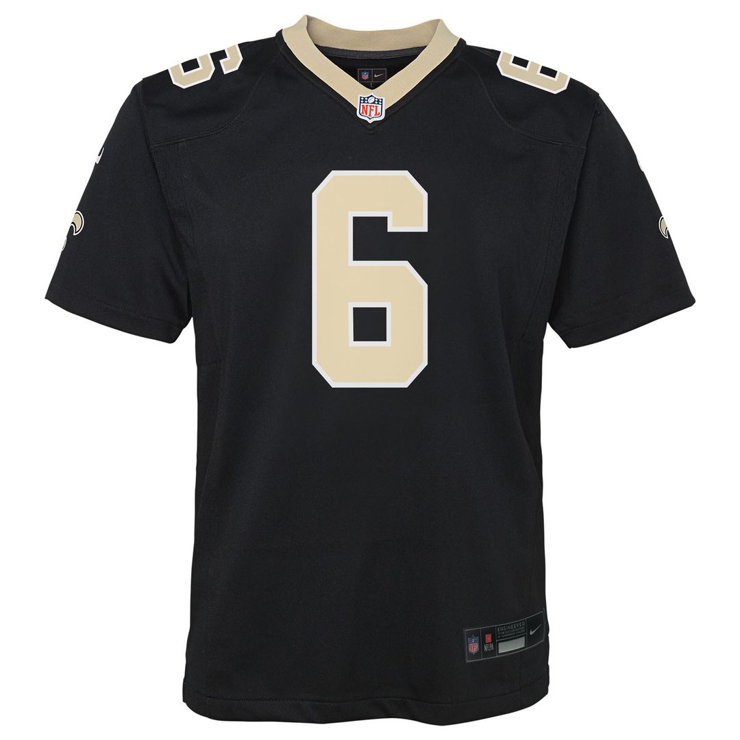 Tyler Shough New Orleans Saints Nike Youth Team Game Official Jersey - Black
