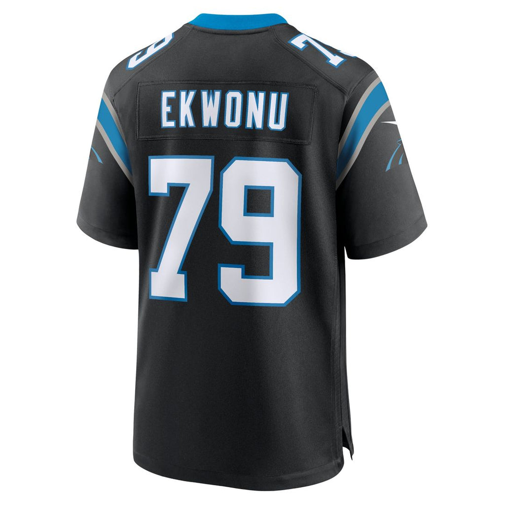Ikem Ekwonu Carolina Panthers Nike Game Official Jersey - Black