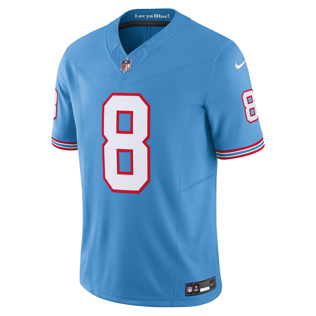 Will Levis Tennessee Titans Nike Alternate Oilers Throwback Vapor F.U.S.E. Limited Official Jersey - Light Blue