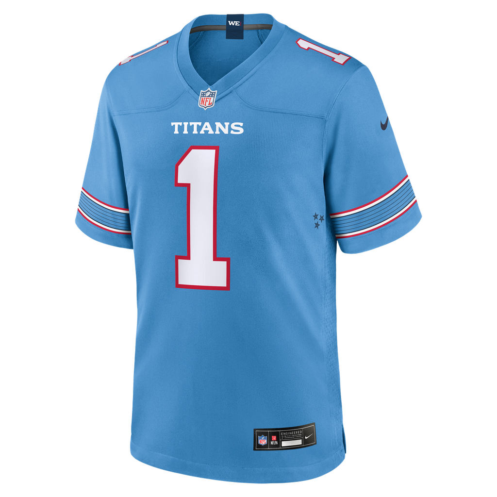 Carnell Tate Tennessee Titans Nike 2026 NFL Draft First Round Pick No. 4 Team Game Official Jersey - Light Blue