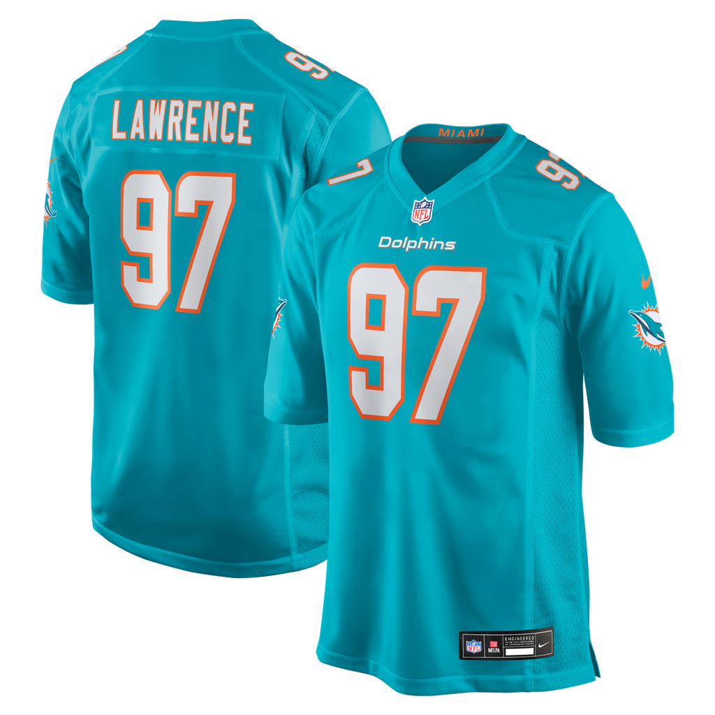 Rashard Lawrence Miami Dolphins Nike Team Game Jersey - Aqua