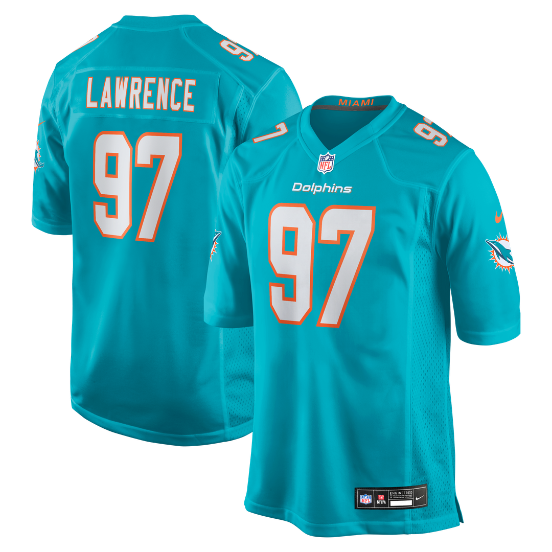 Rashard Lawrence Miami Dolphins Nike Team Game Jersey - Aqua