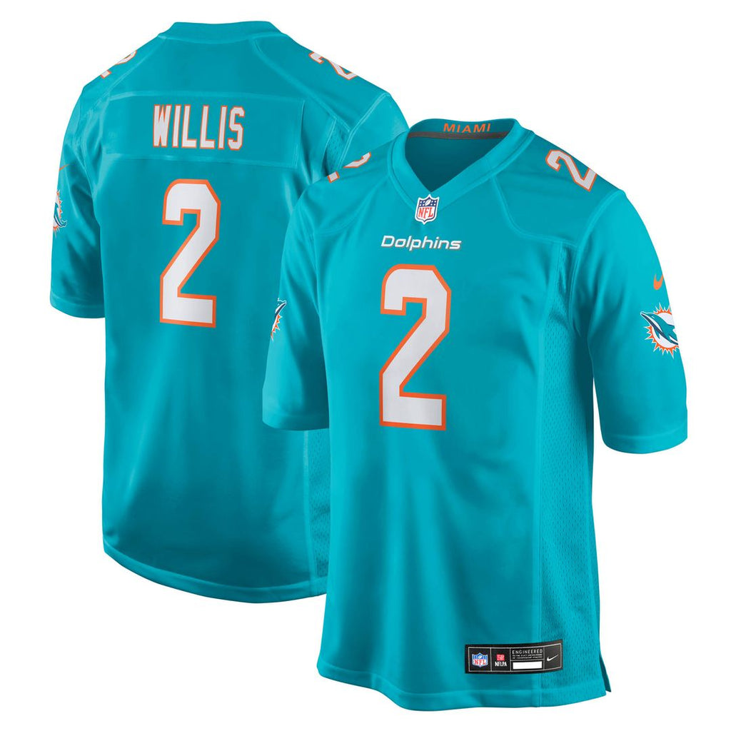 Malik Willis Miami Dolphins Nike Game Official Jersey - Aqua