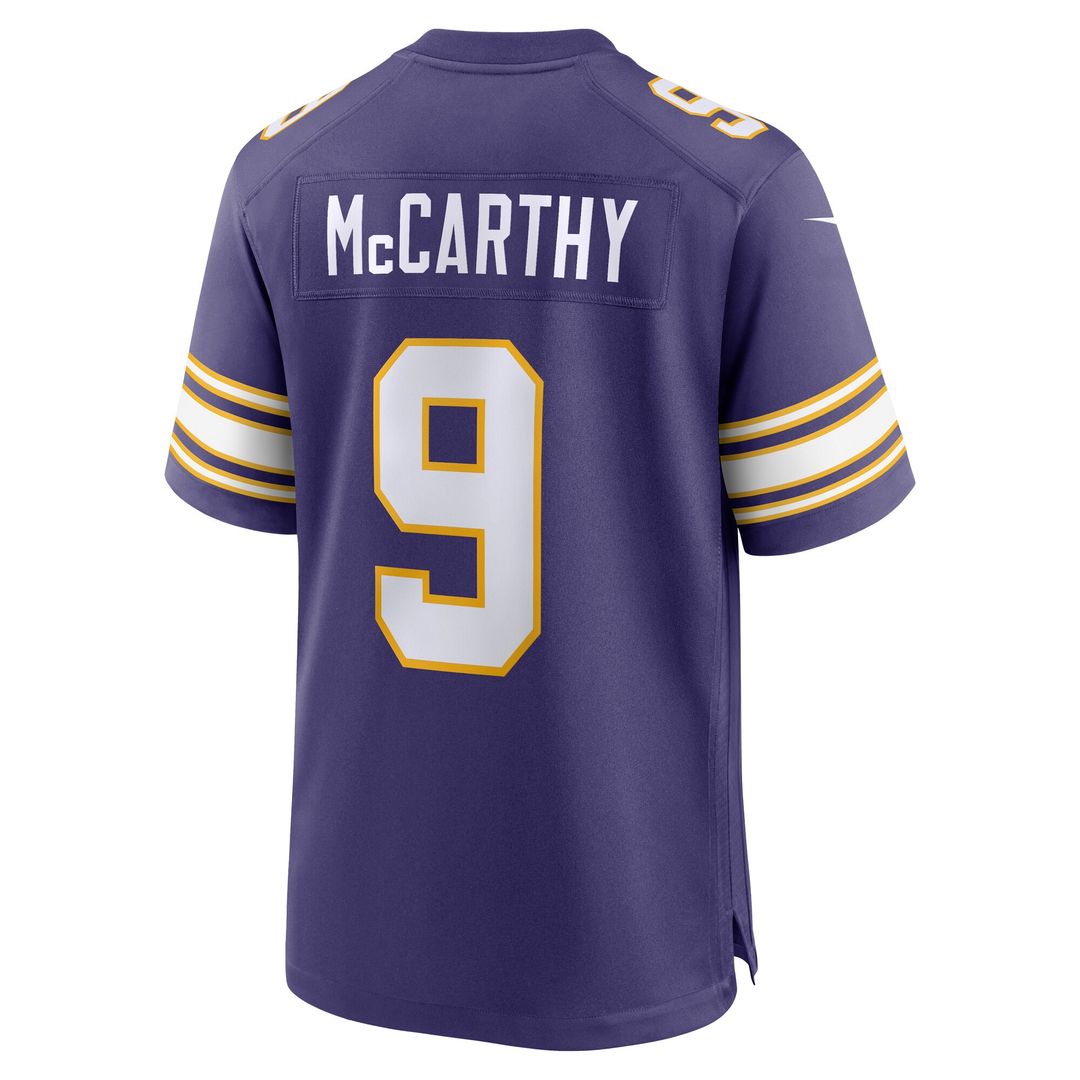 J.J. McCarthy Minnesota Vikings Nike 2nd Alternate Player Game Jersey - Purple
