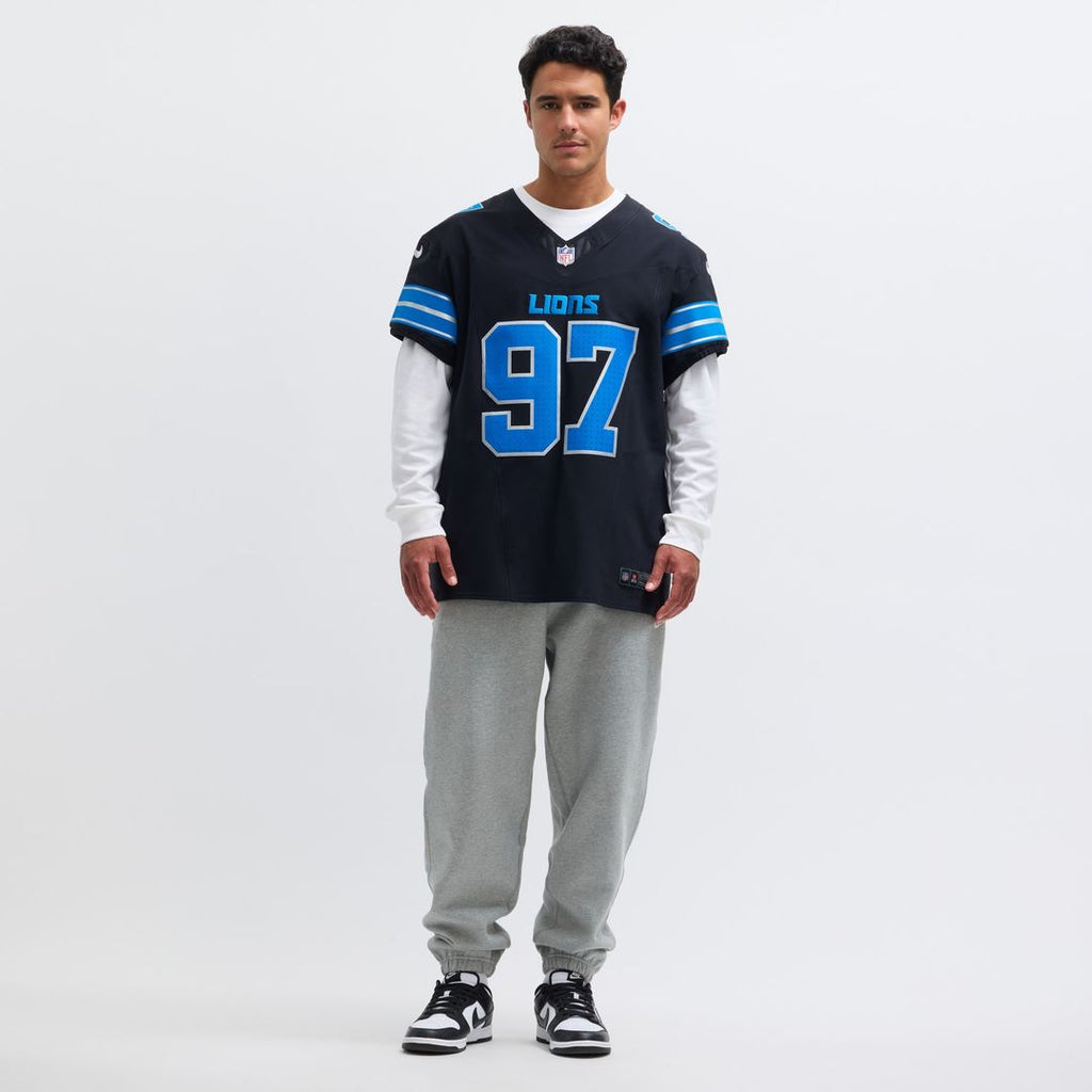 Aidan Hutchinson Detroit Lions Nike Alternate Vapor F.U.S.E. Elite Official Jersey - Black