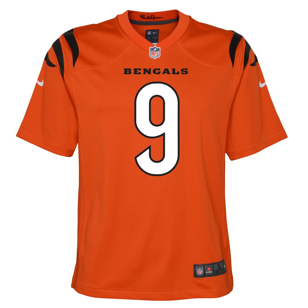 Joe Burrow Cincinnati Bengals Nike Youth Game Official Jersey - Orange