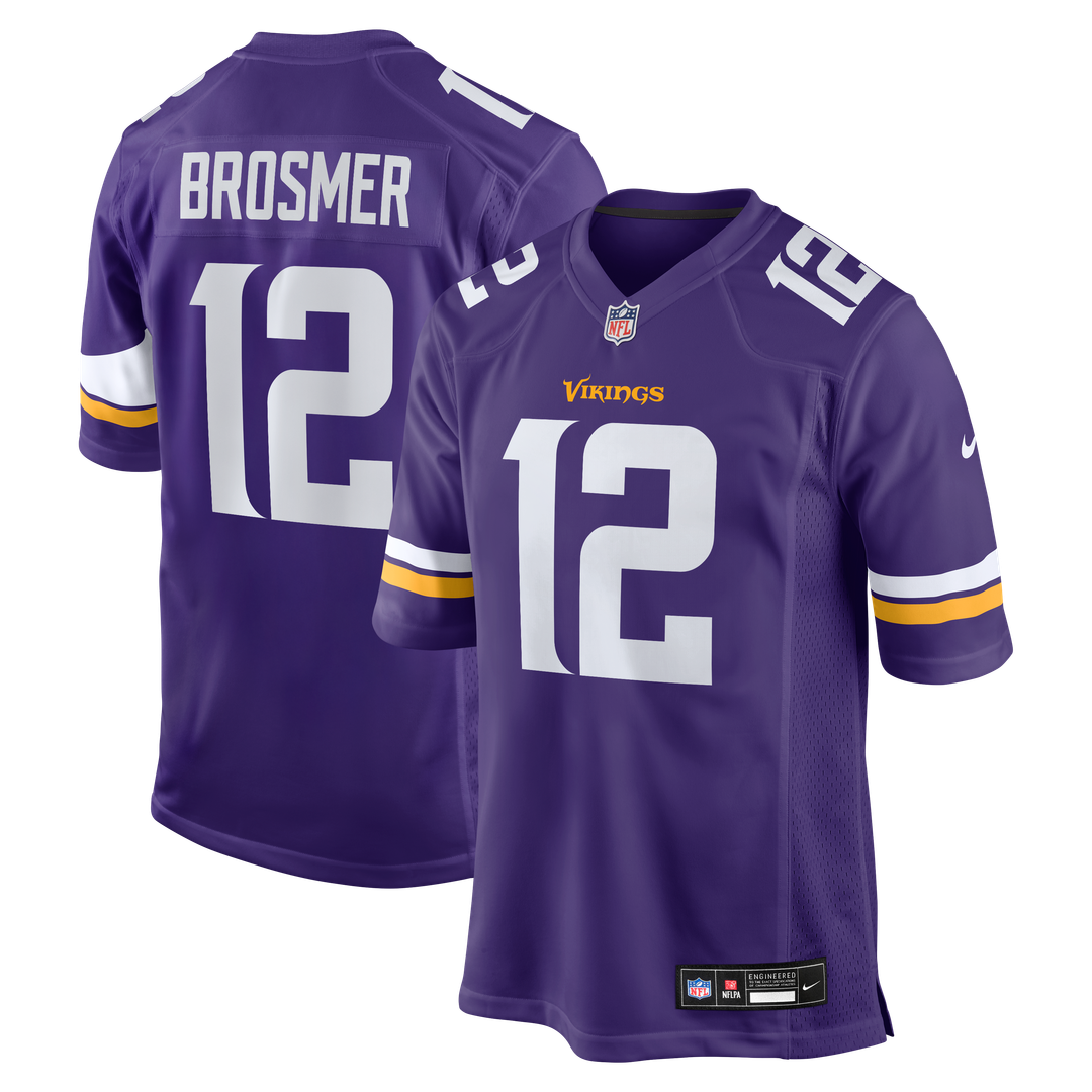 Max Brosmer Minnesota Vikings Nike Team Game Official Jersey -  Purple