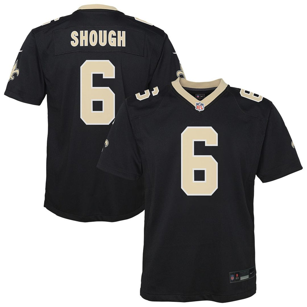Tyler Shough New Orleans Saints Nike Youth Team Game Official Jersey - Black