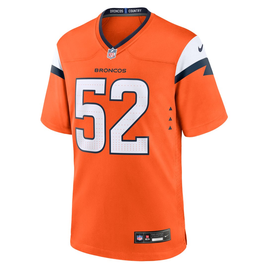 Jonah Elliss Denver Broncos Nike Team Game Official Jersey -  Orange