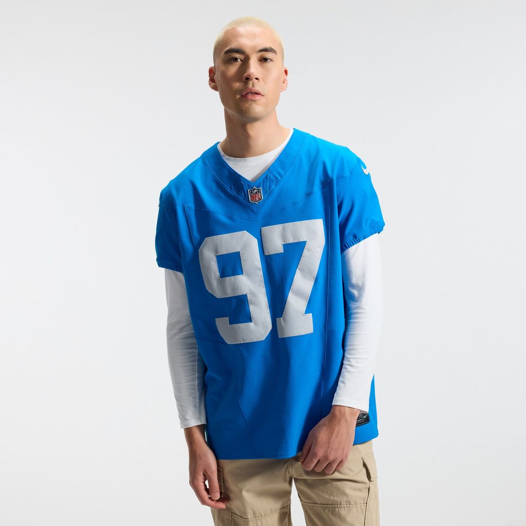 Aidan Hutchinson Detroit Lions Nike Alternate Vapor F.U.S.E. Elite Official Jersey - Blue