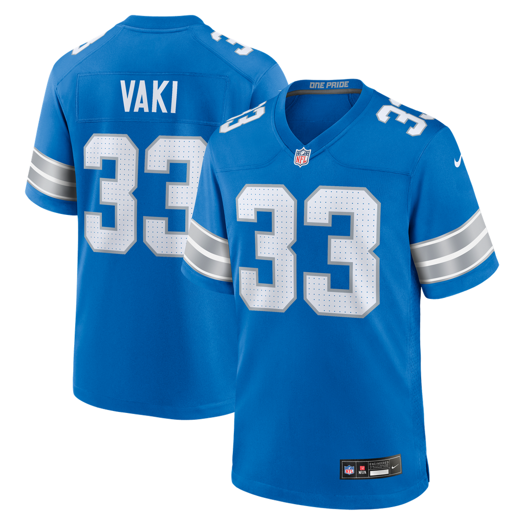 Sione Vaki Detroit Lions Nike Team Game Official Jersey -  Blue