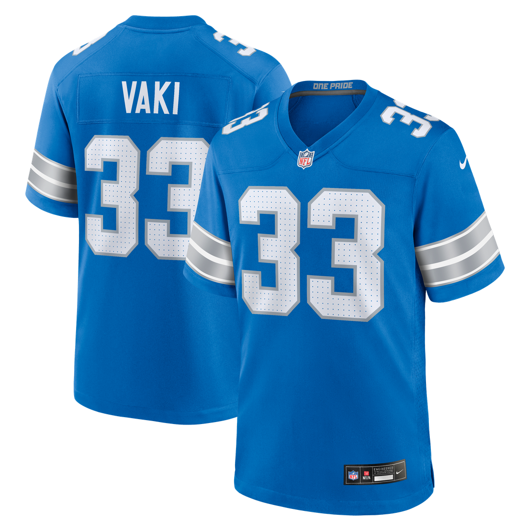 Sione Vaki Detroit Lions Nike Team Game Official Jersey -  Blue