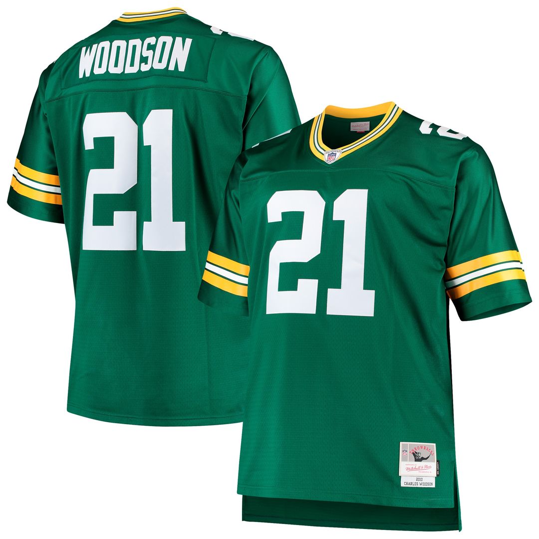 Charles Woodson Green Bay Packers Mitchell & Ness Big & Tall 2010 Retired Player Replica Official Jersey - Green