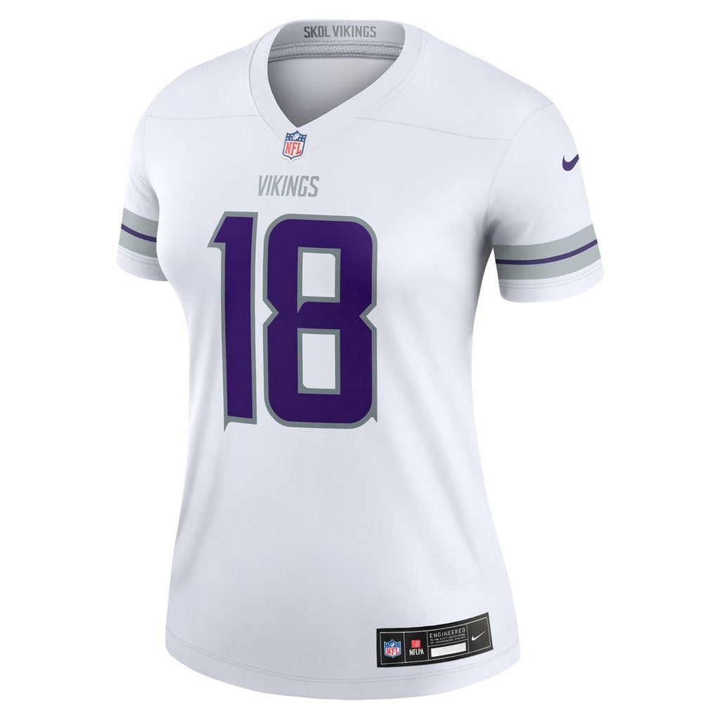Justin Jefferson Minnesota Vikings Nike Women's Alternate Legend Player Performance Top - White