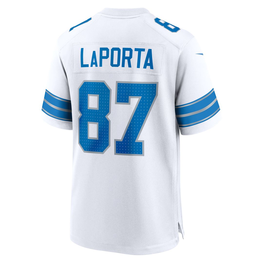 Sam LaPorta Detroit Lions Nike White Game Official Jersey -  White