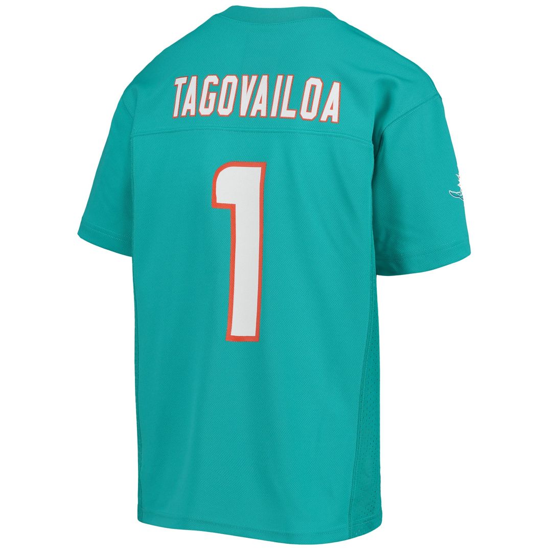 Tua Tagovailoa Miami Dolphins Youth Player Replica Jersey - Aqua