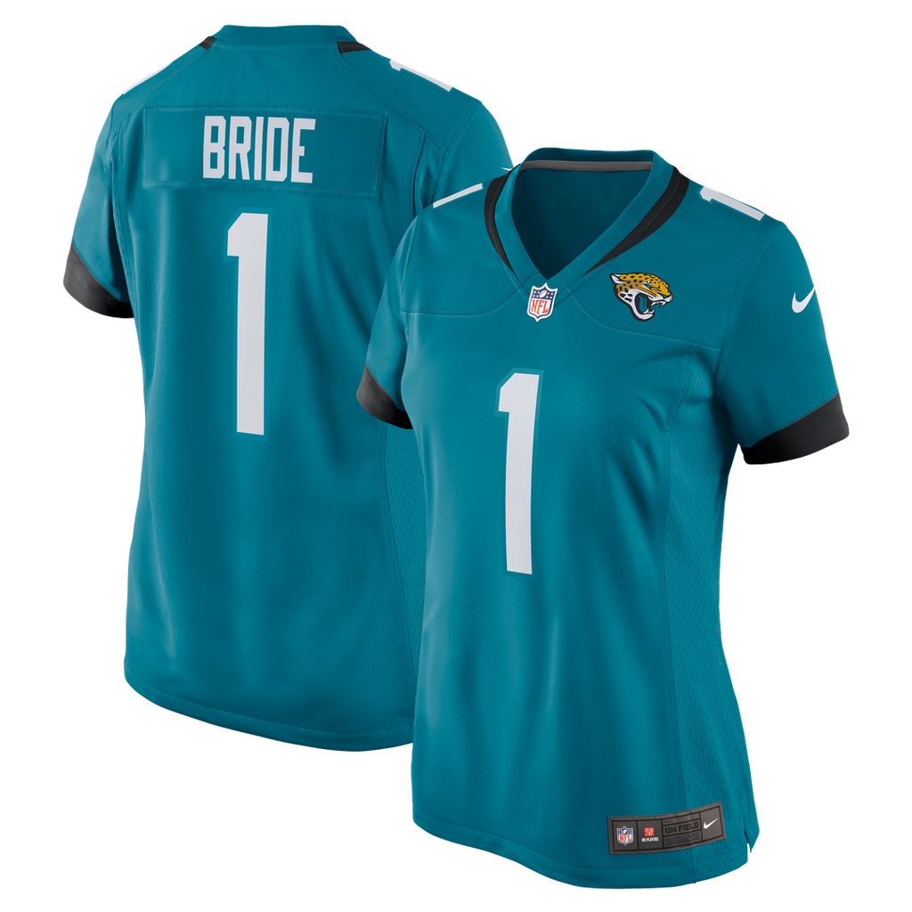 Number 1 Bride Jacksonville Jaguars Nike Women's Game Official Jersey - Teal